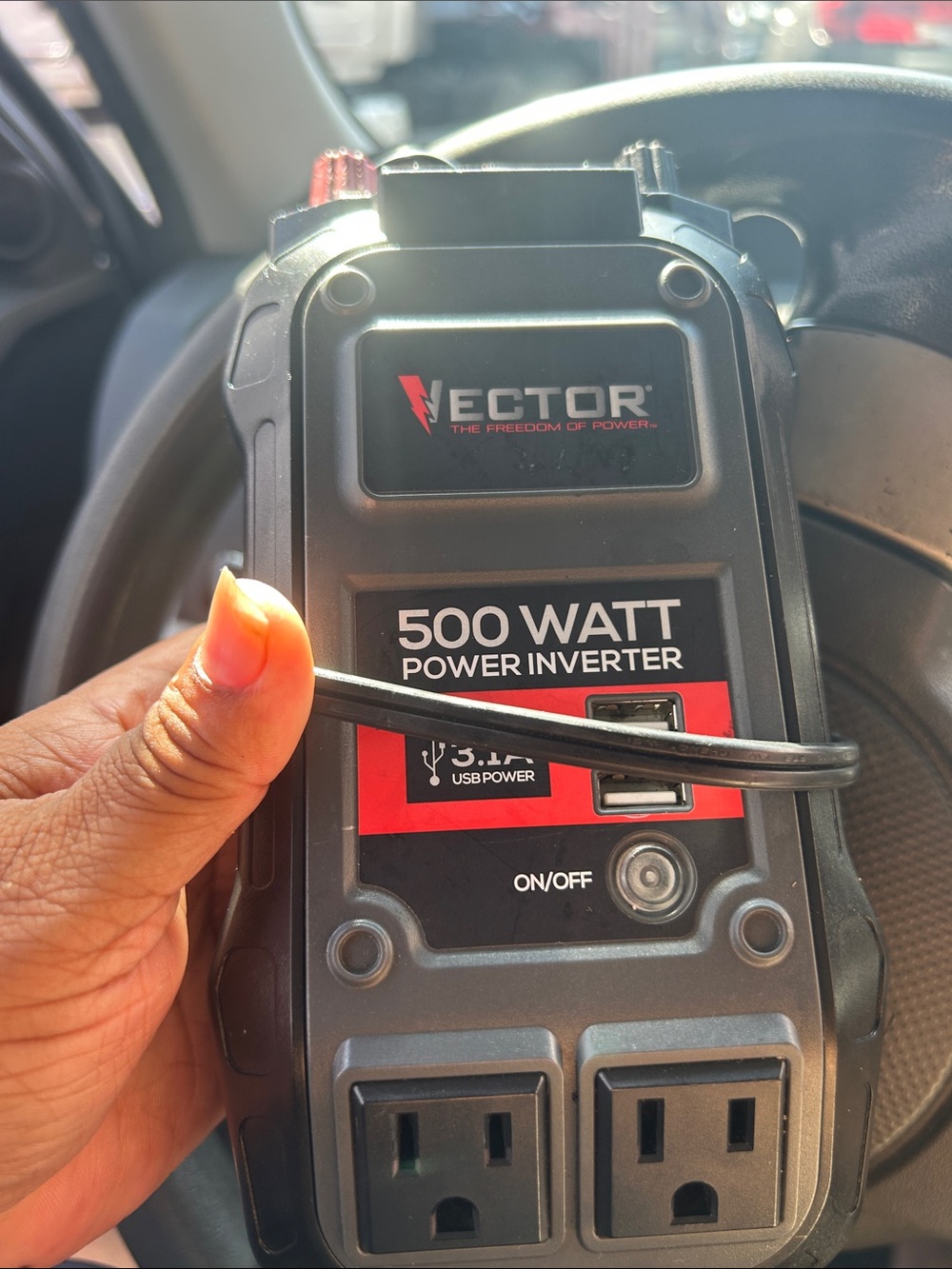 500W Black Car Power Inverter with USB Ports